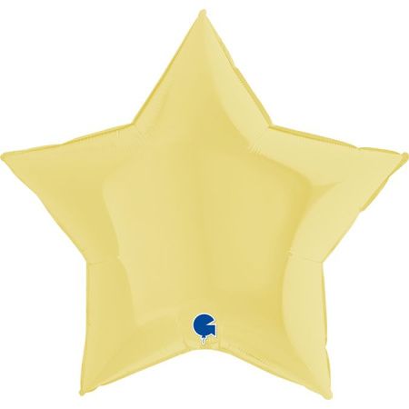 Шар (18''/46 см) Звезда, Светло-желтый, Макарунс