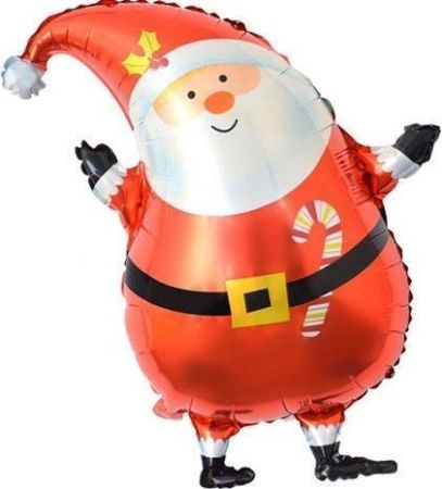 Шар (29''/74 см) Фигура, Дед Мороз в красном колпачке