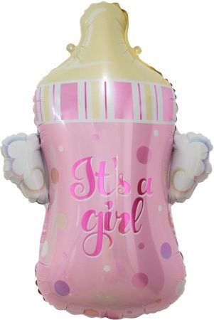 Шар (32''/81 см) Фигура, Бутылочка для малышки, Розовый