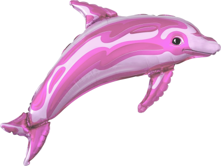 Шар (33''/84 см) Фигура, Дельфин, Розовый