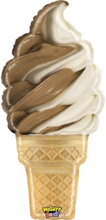 Шар (32''/81 см) Фигура, Мороженое, Вафельный стаканчик, Шоколадный/Крем-брюле