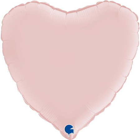 Шар (18''/46 см) Сердце, Розовый, Сатин