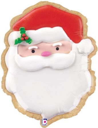 Шар (24''/61 см) Фигура, Новогоднее печенье, Дед Мороз