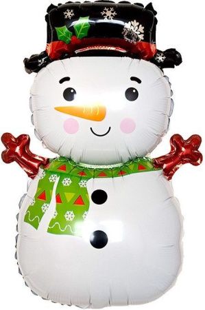 Шар (39''/99 см) Фигура, Снеговик в шляпе
