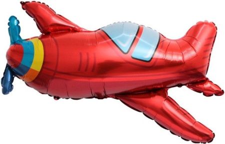 Шар (35''/89 см) Фигура, Самолет, Красный