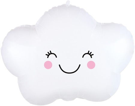 Шар (19''/48 см) Фигура, Счастливое облако, Белый