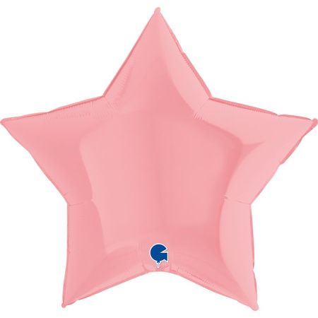Шар (36''/91 см) Звезда, Нежно-розовый, Макарунс